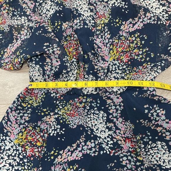 Modcloth Fiore Your Entertainment Midi Navy Floral Chiffon Dress with Pockets XS - Picture 11 of 16